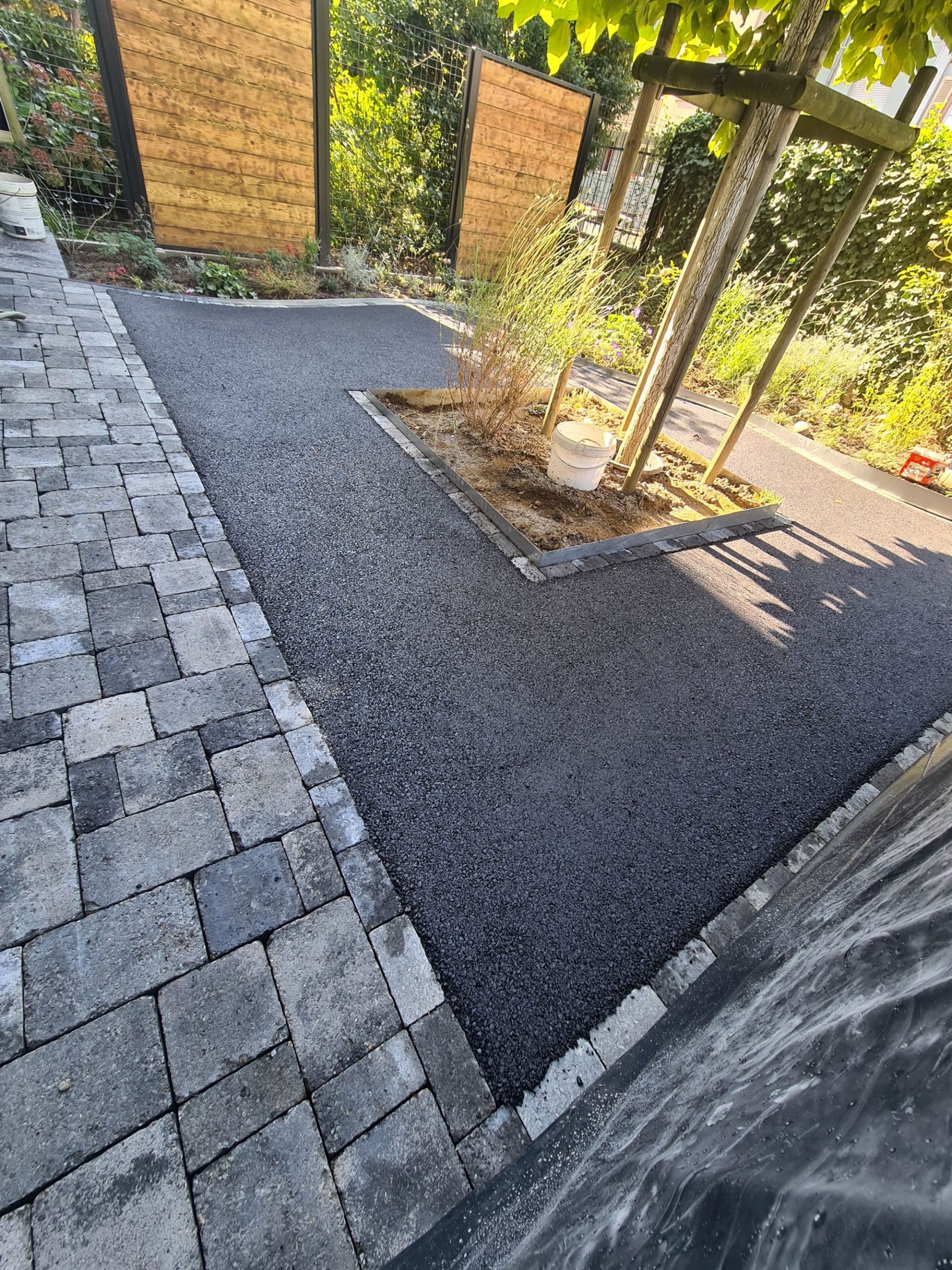 Pose de Macadam et de pavés à Mulhouse Wittenheim